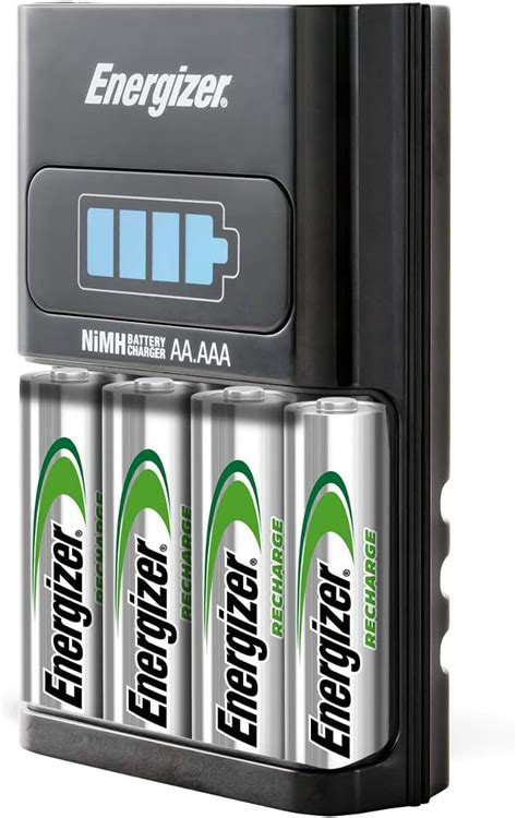 rechargeable batteries and charger amazon|Energizer AA/AAA 1 Hour Charger with 4 AA NiMH .